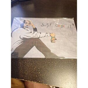 Banksy Just Google It! Albert Einstein Metal Tin Sign 8" x 12"